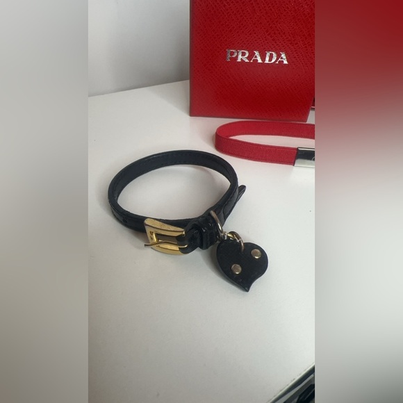 Prada Leather Bracelet and heart charms band full inclusion - Picture 2 of 6